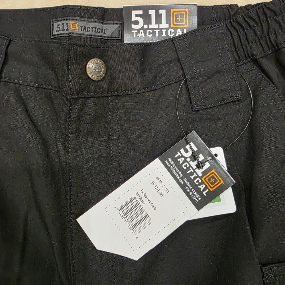 5.11 Tactical Men's Taclite Pro Pants Black W32 L30 NWT Style 74273 Ripstop - Picture 2 of 7